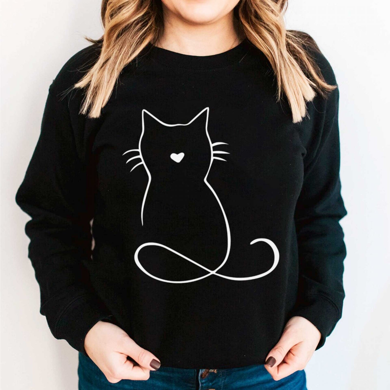 Hanorac fără glugă Drawing Cat