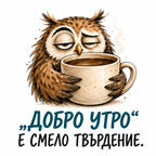 Тениска Бухал – Добро утро – дизайн на щампата