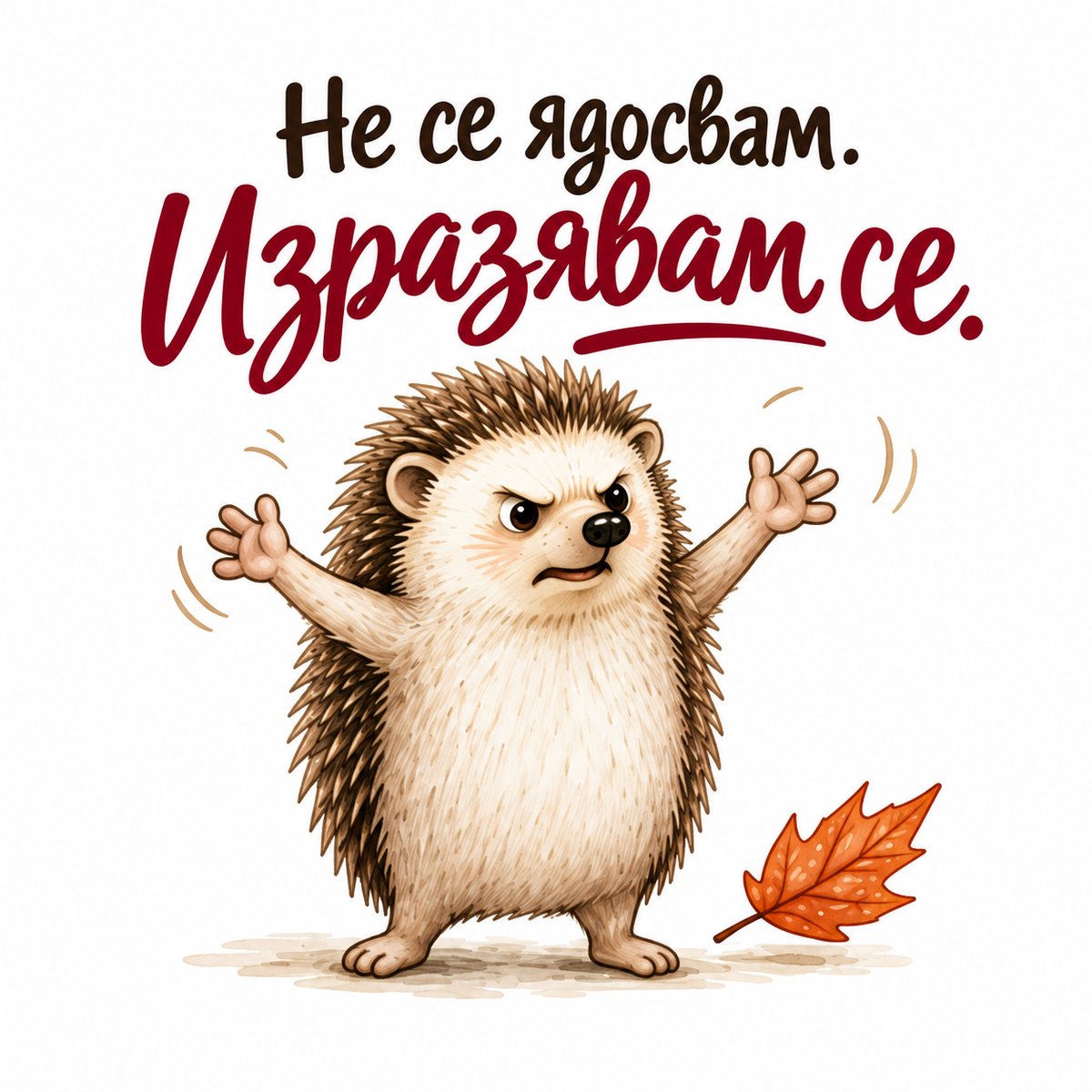 Тениска Таралеж – Изразявам се – дизайн на щампата