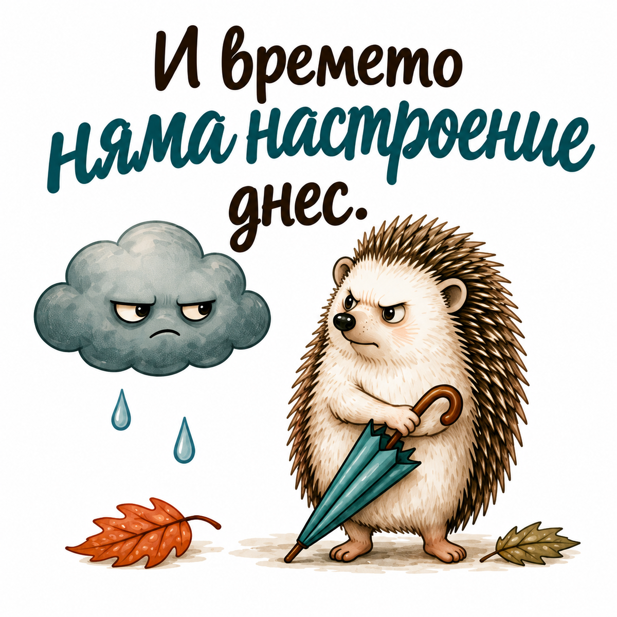 Тениска Таралеж – Няма настроение – дизайн на щампата