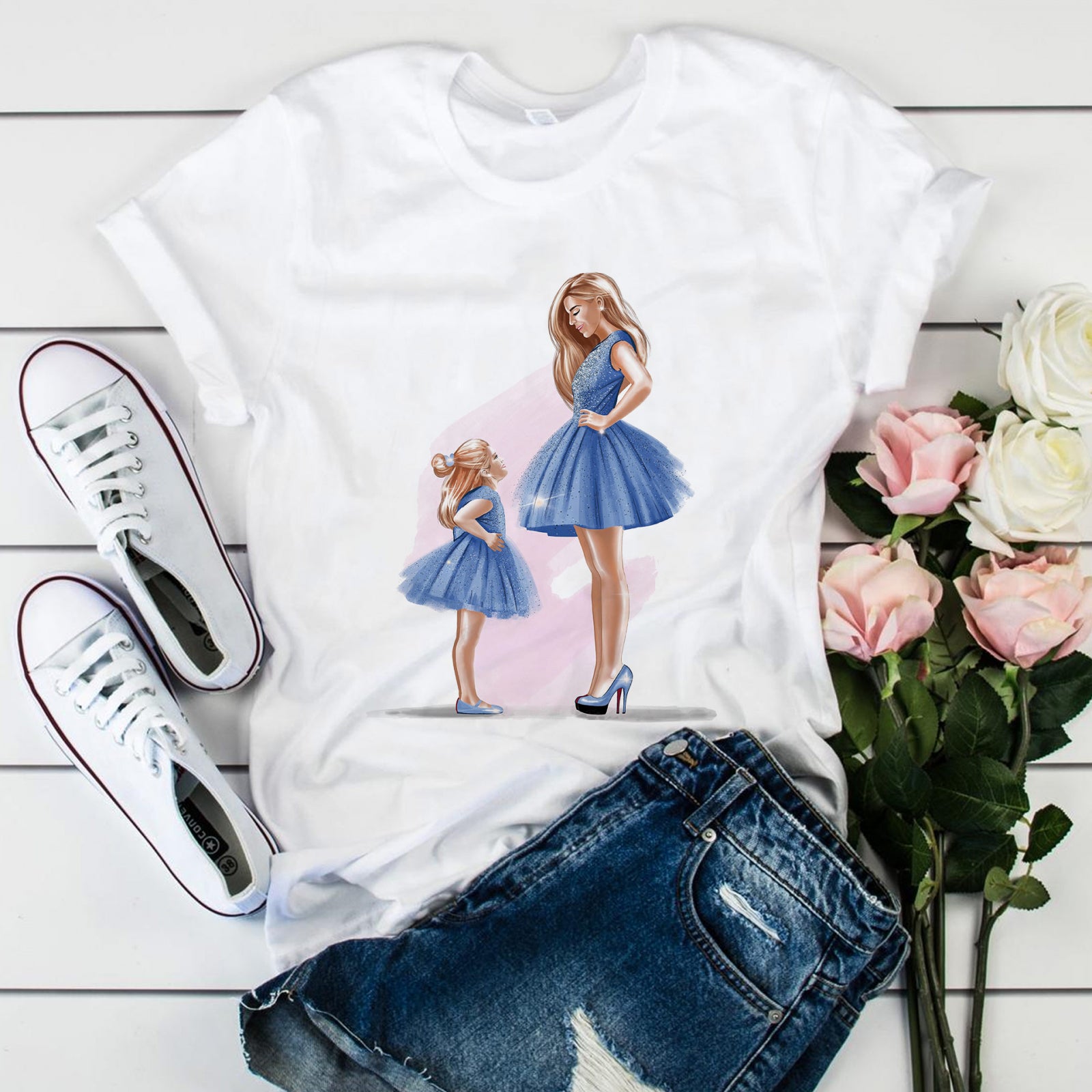 Тениска Blue Dress Mom