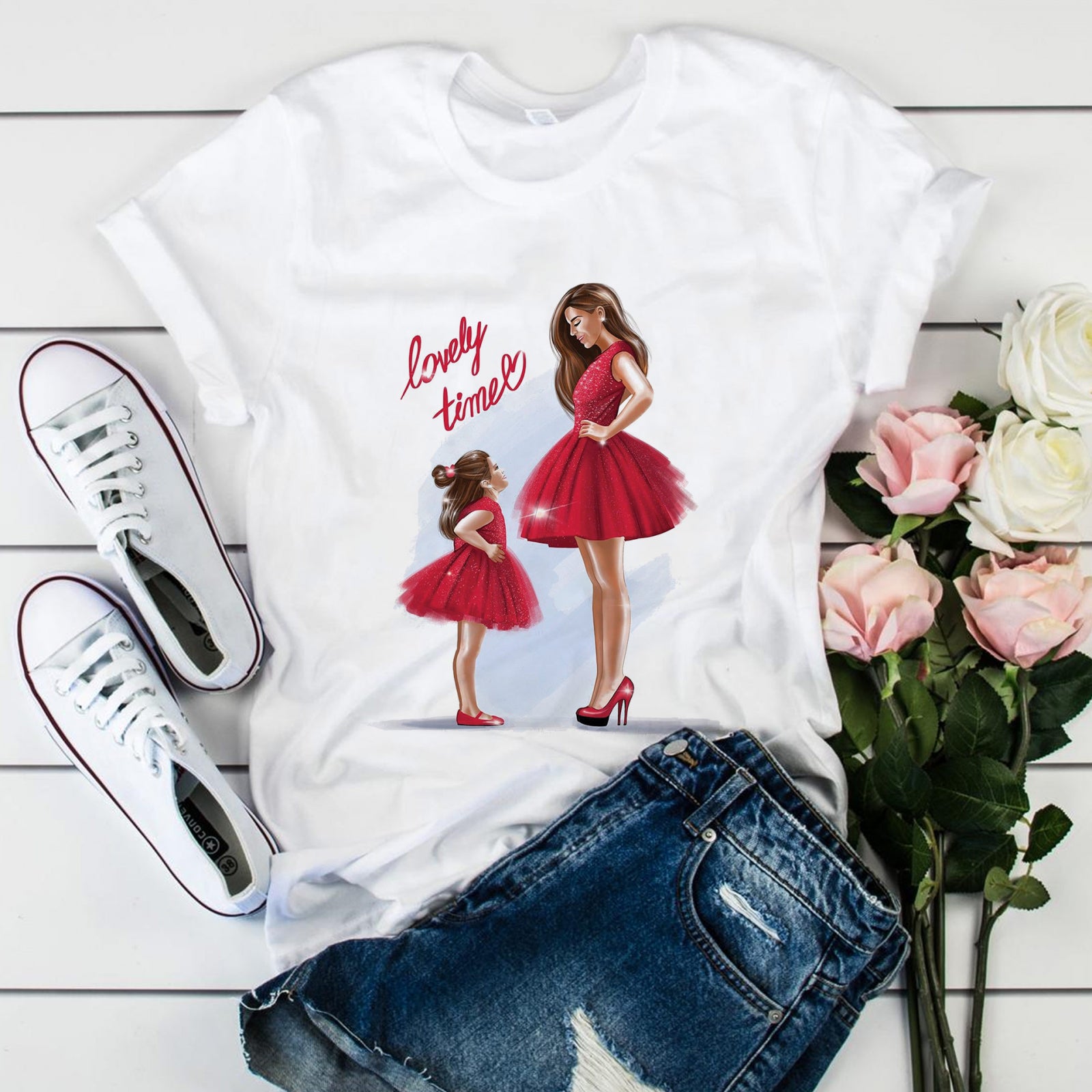 Тениска Red Dress Mom