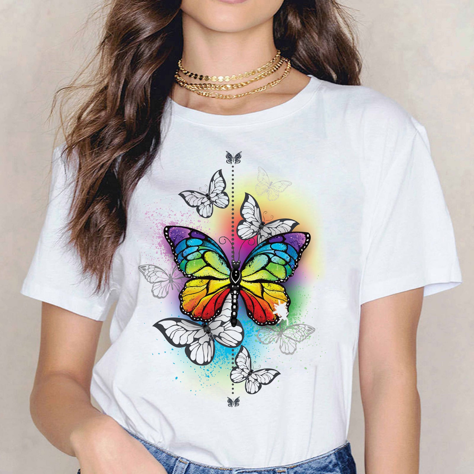 Тениска Rainbow Butterfly