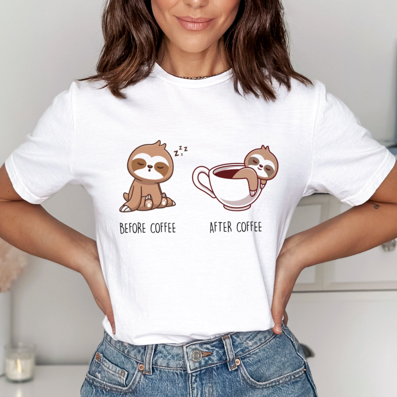 Тениска Coffee Sloth