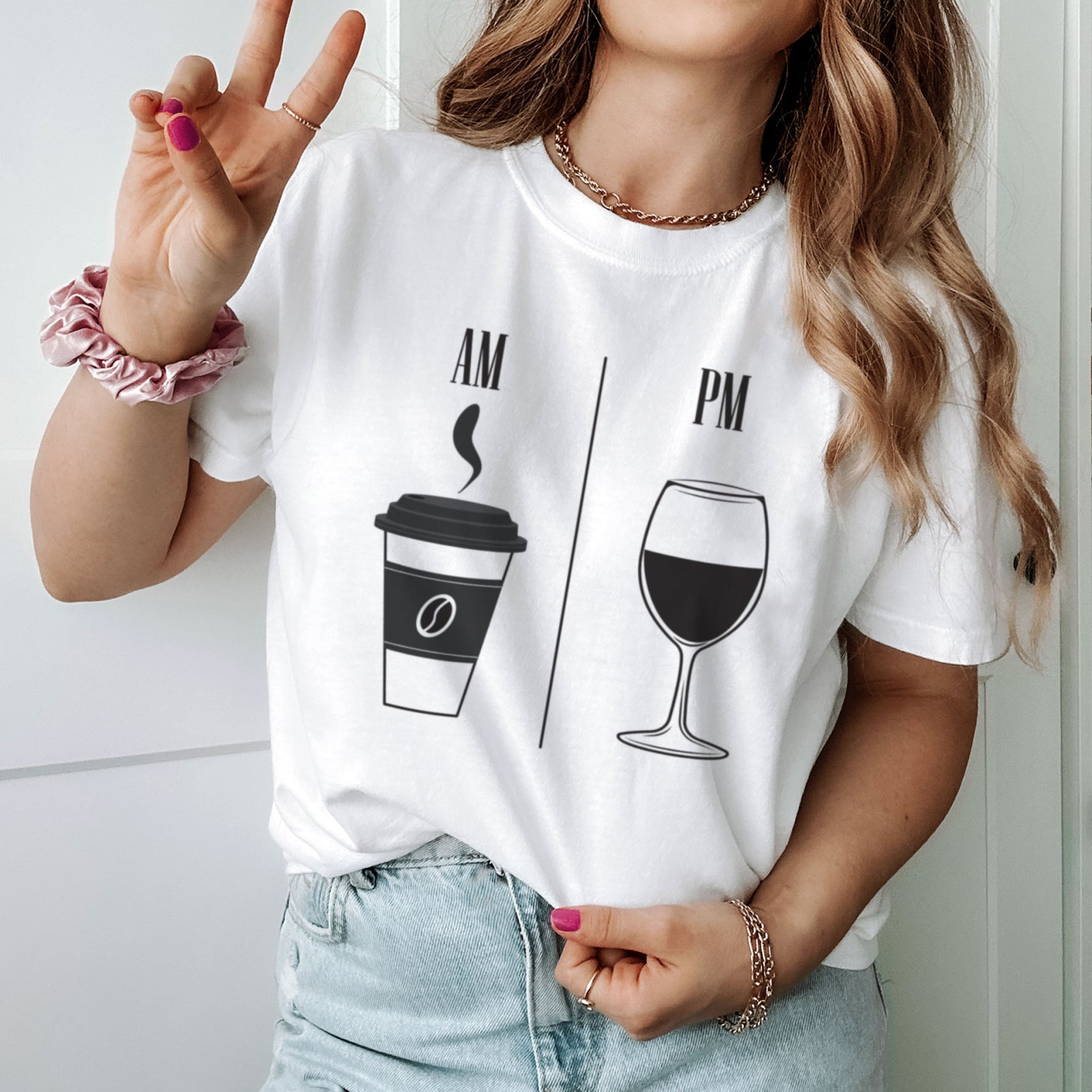 Тениска Coffee and Wine