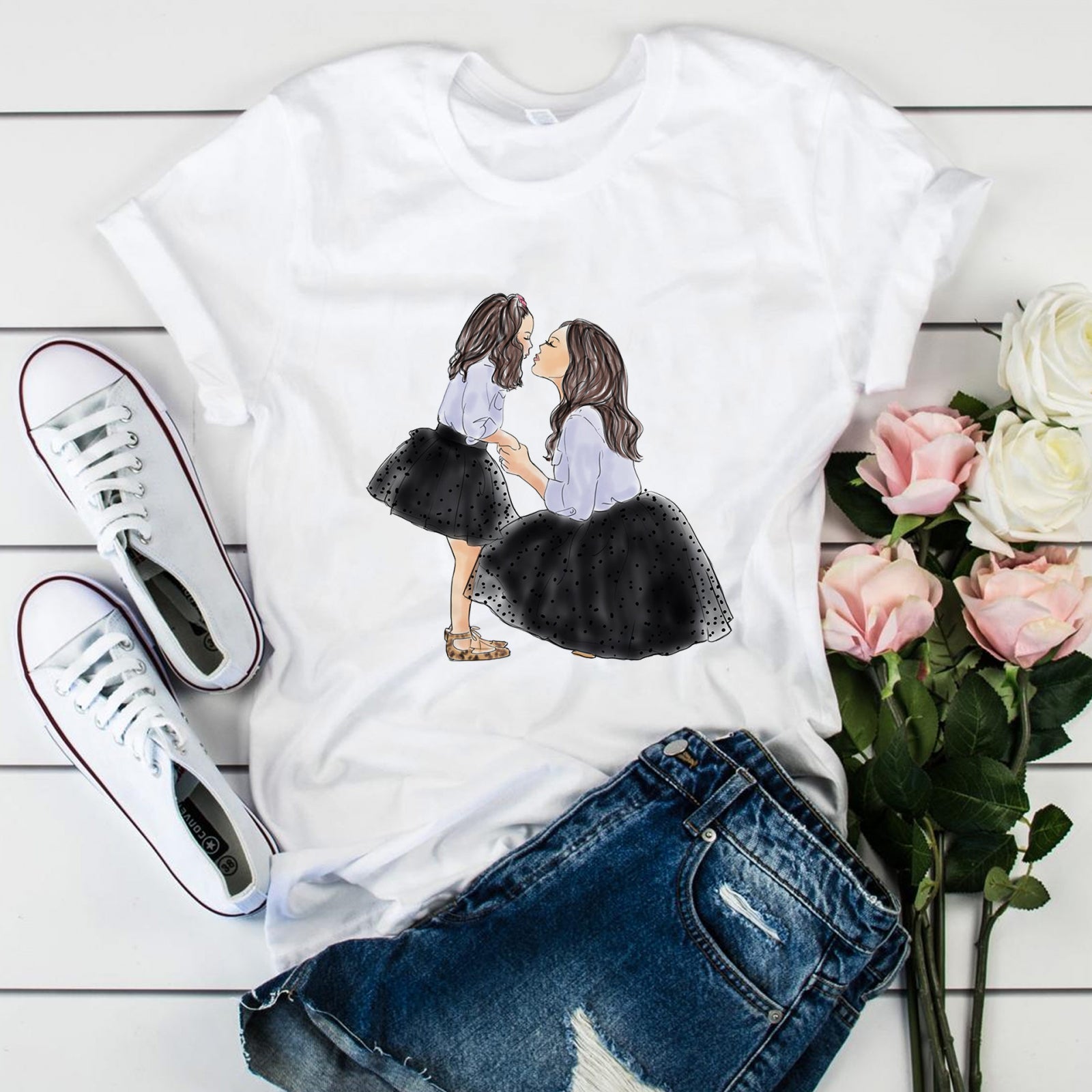 Тениска Daughter And Mom Love