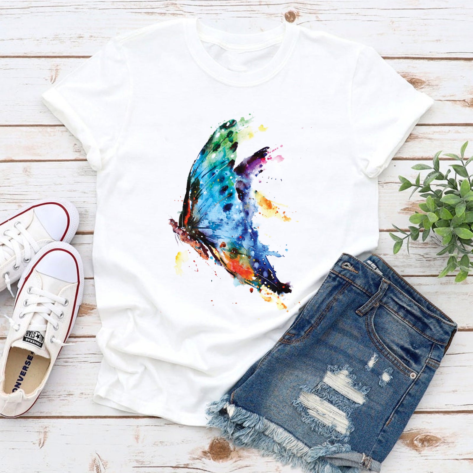 Тениска Watercolor Butterfly