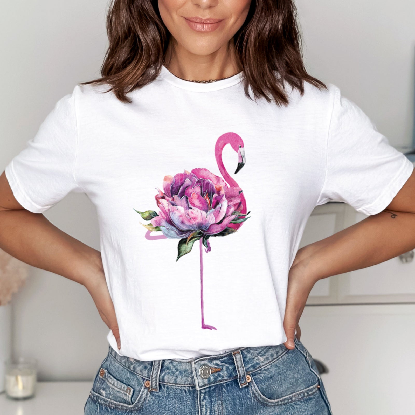 Тениска Flower Flamingo