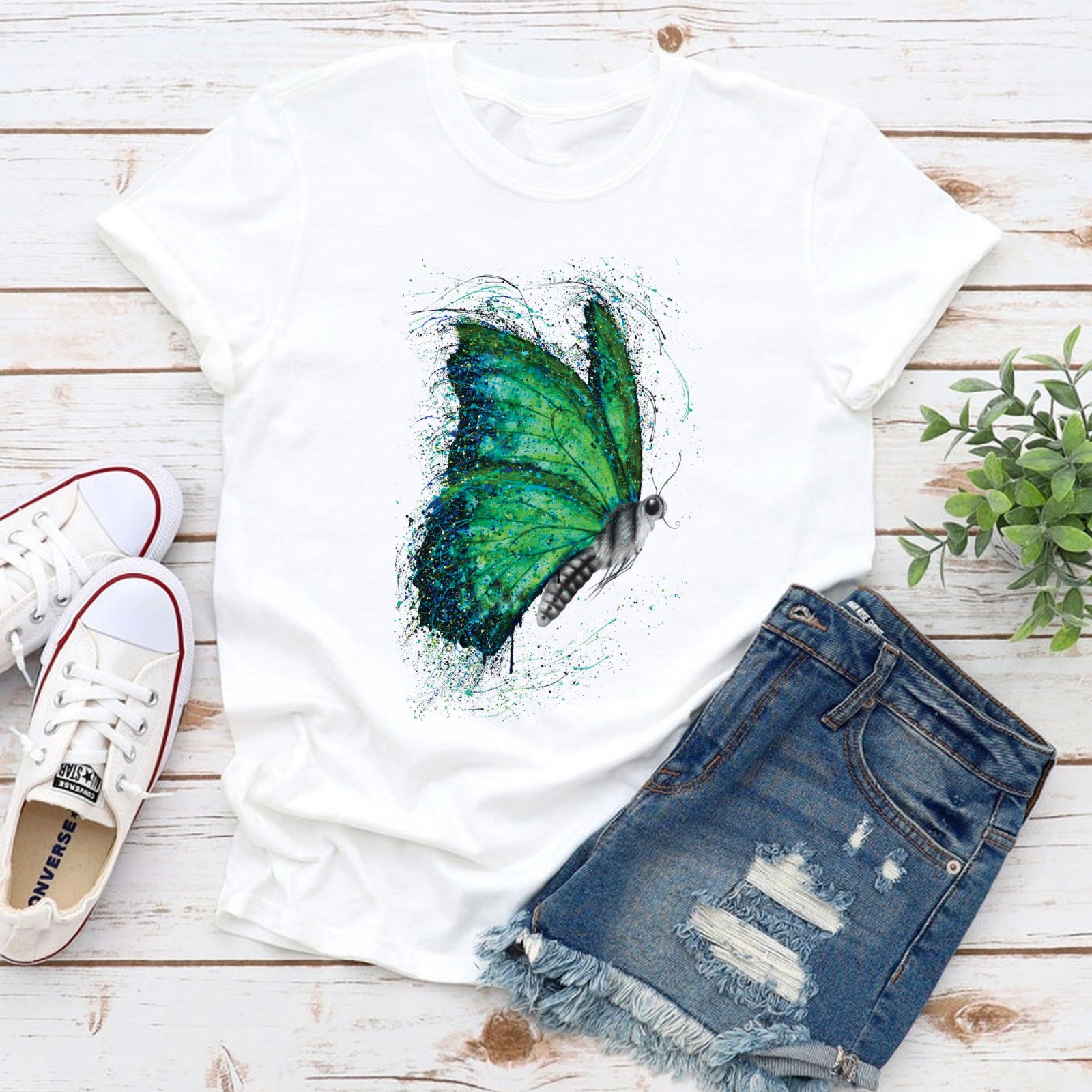 Тениска Emerald Butterfly