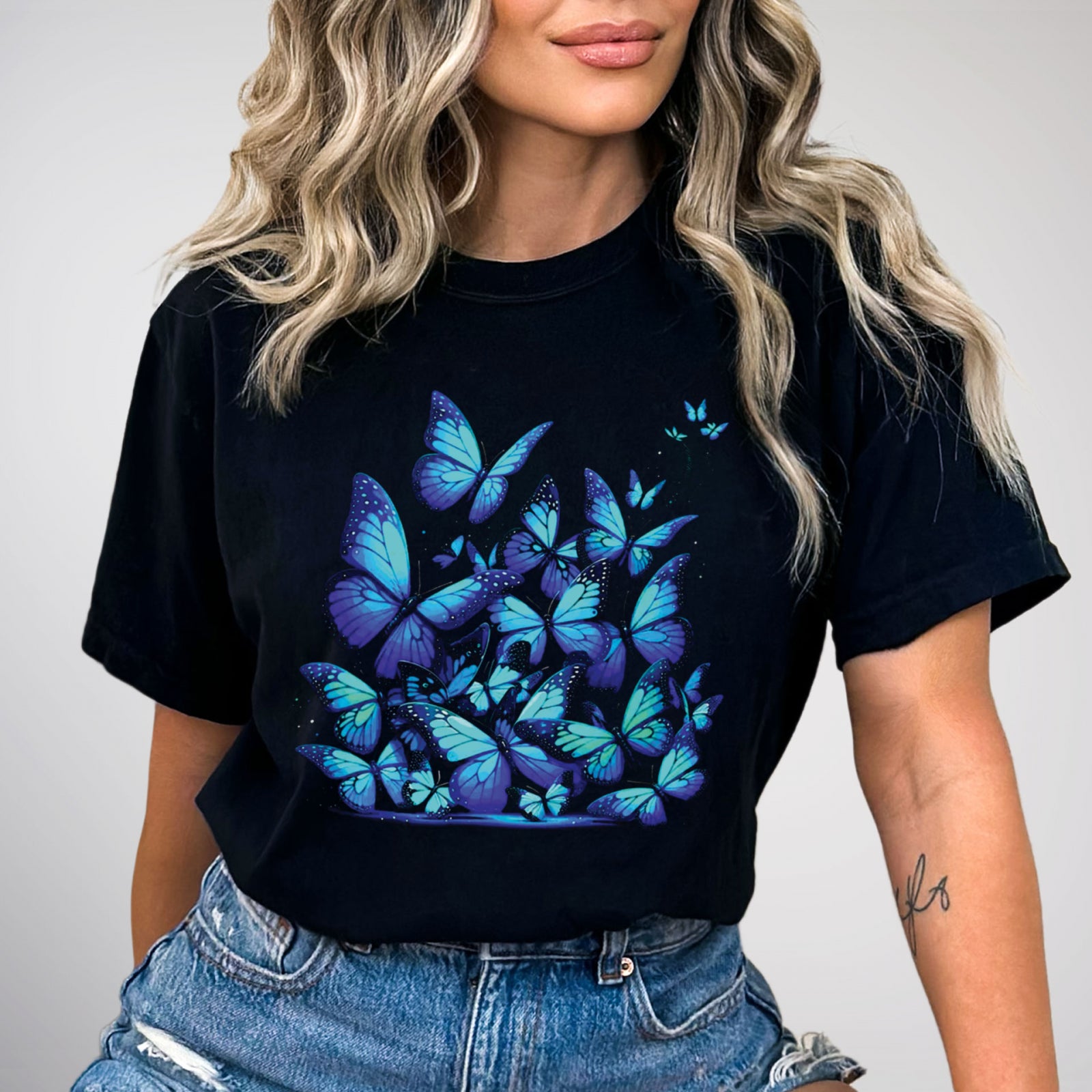 Тениска Cobalt Butterflies