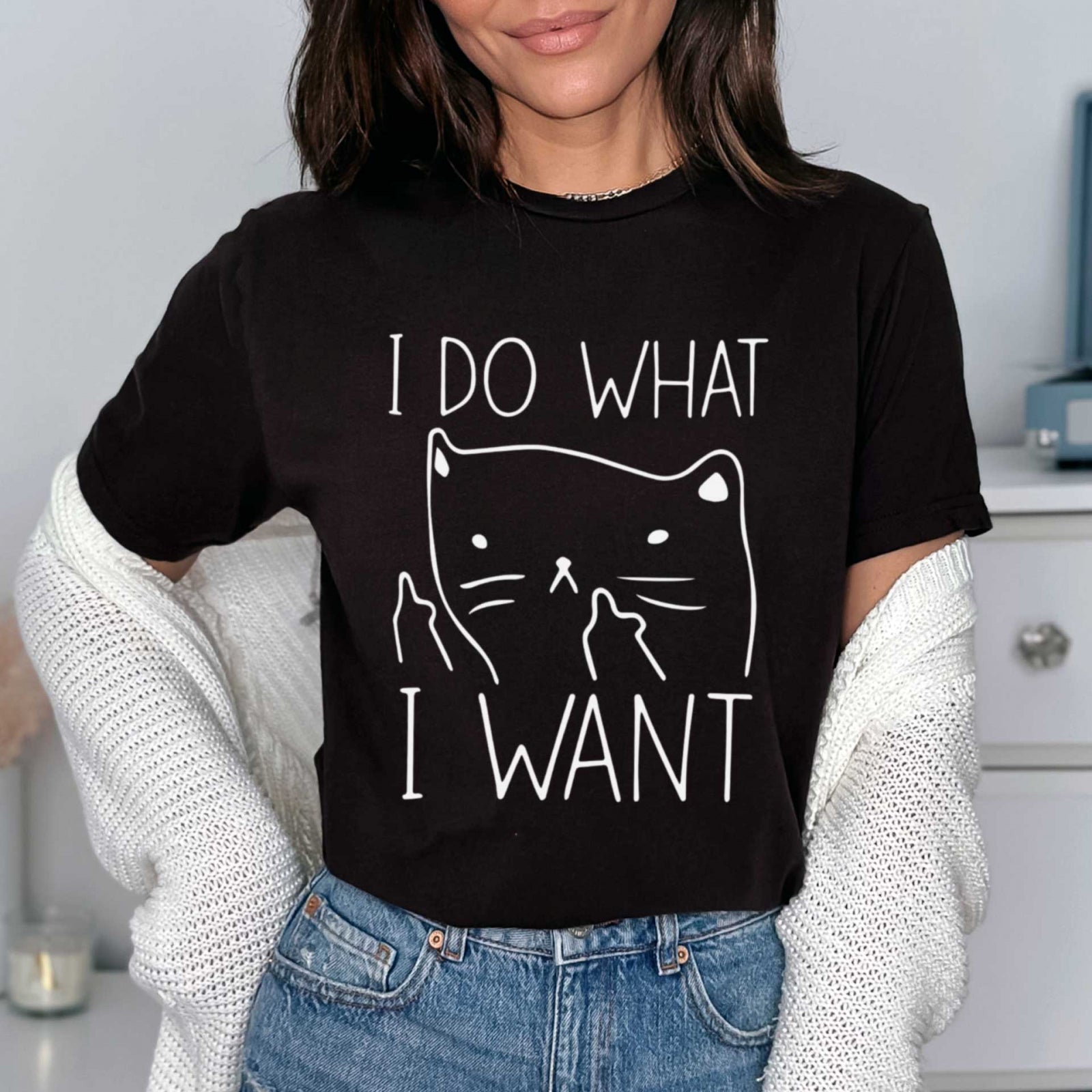 Тениска черна Nasty Cat