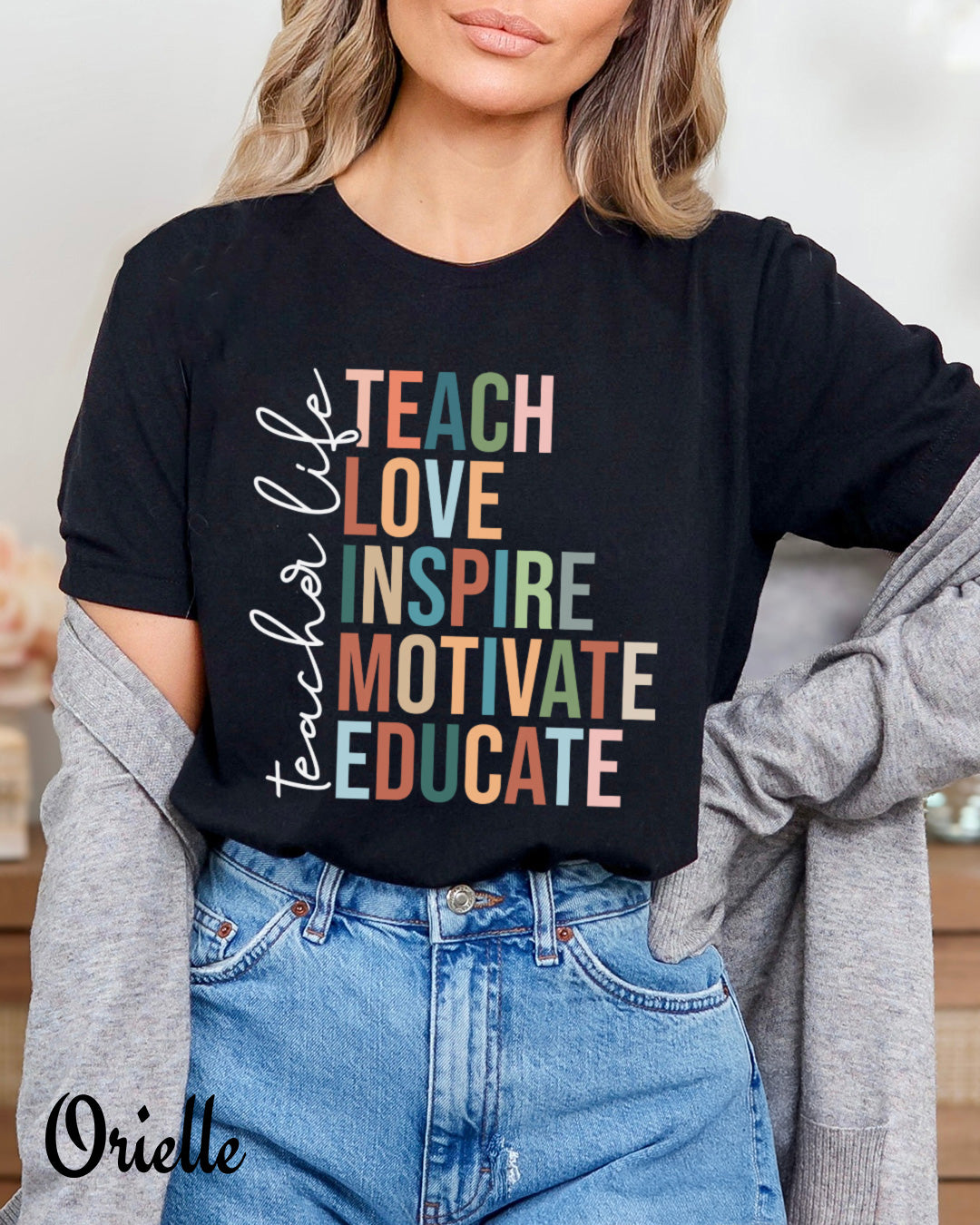 Тениска черна Relaxed Fit Motivate