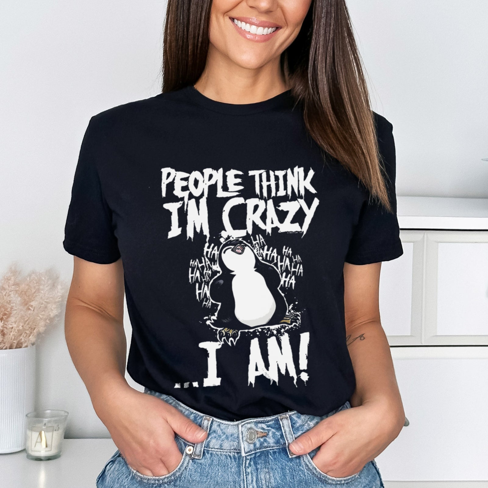 Тениска черна Crazy Penguin
