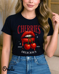 Тениска черна Delicious Cherry