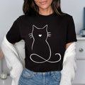 Тениска черна Drawing Cat