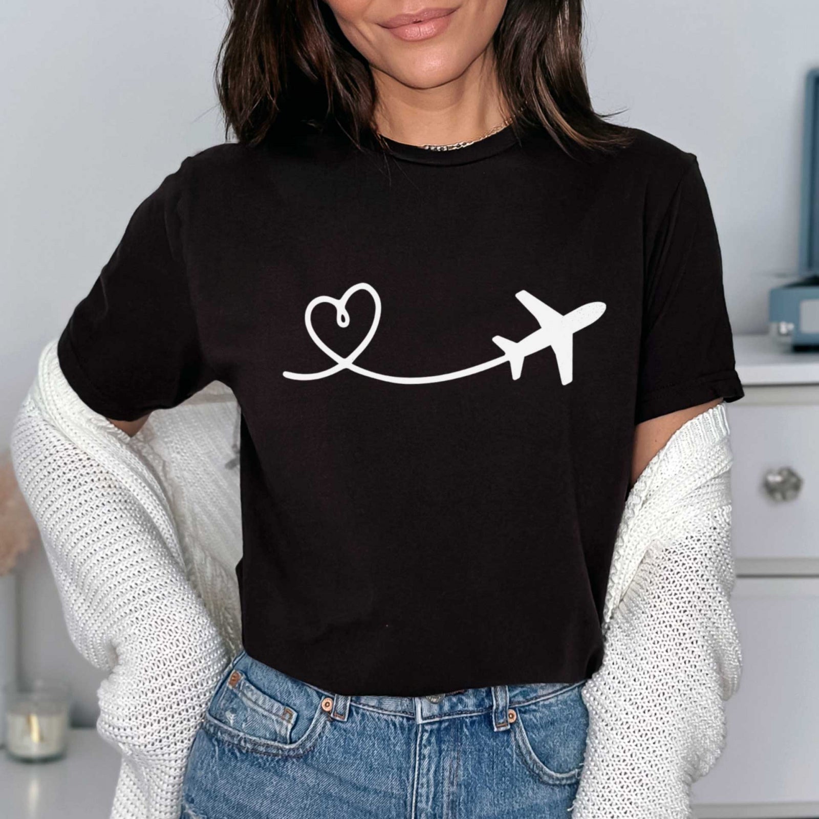 Тениска черна Love Flying