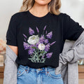Тениска черна Lilac Bouquet