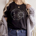 Тениска черна Moon and Sun
