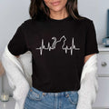 Тениска черна Pisica Heartbeat