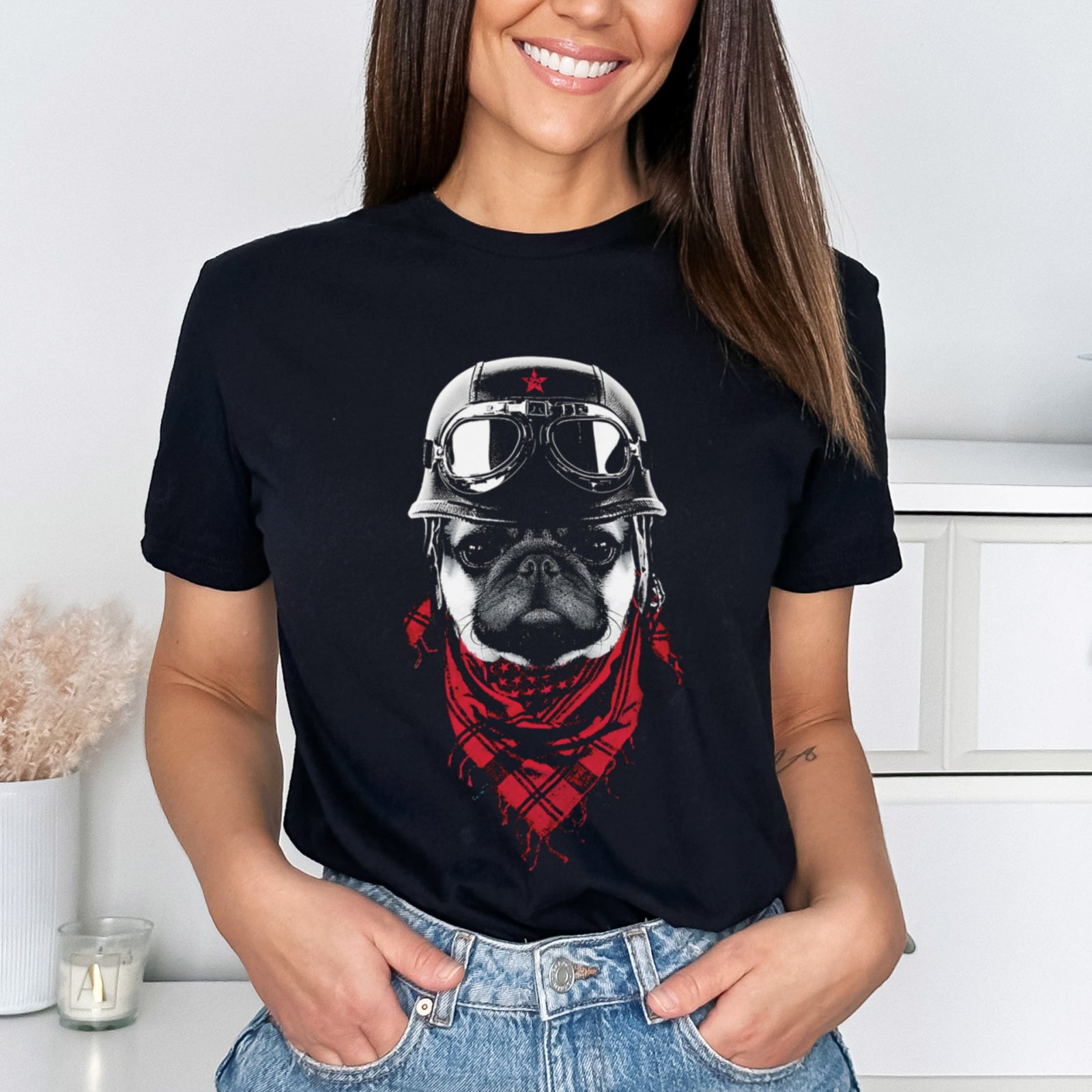 Тениска черна Police Pug