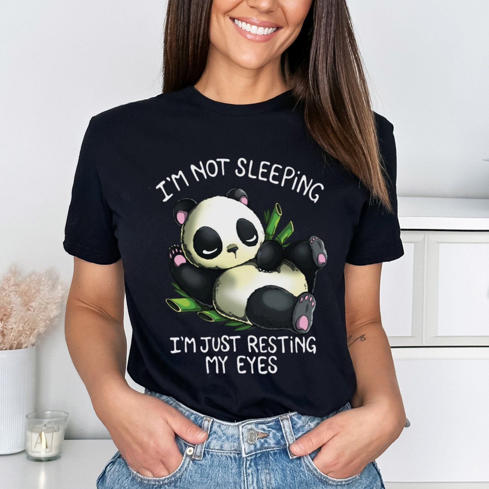 Тениска черна Sleepy Panda