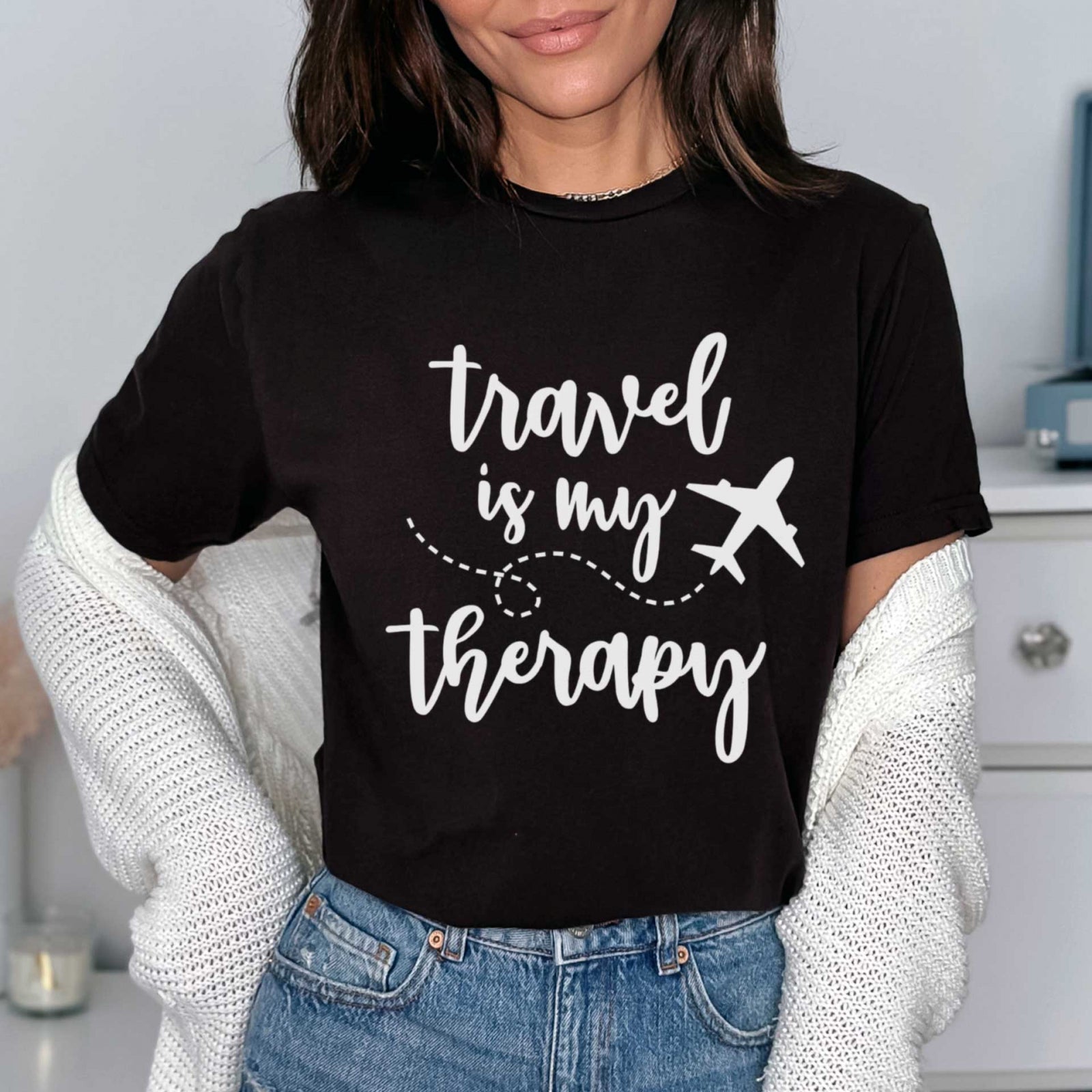 Тениска черна Travel Therapy