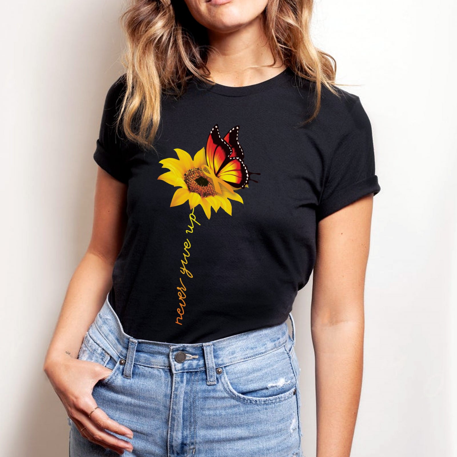 Тениска черна Sunflower