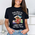 Black T-shirt Books Coffee Owl