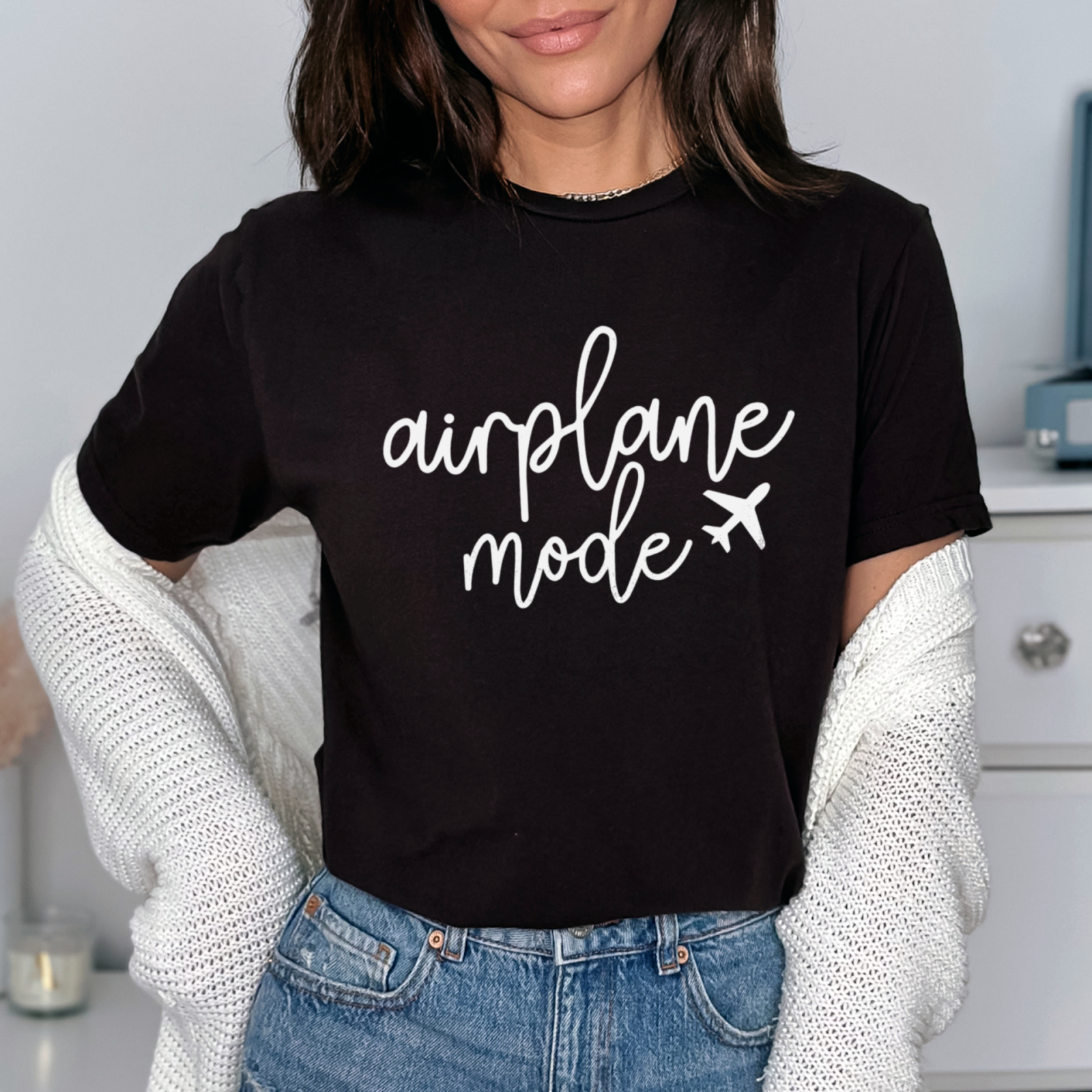 Тениска черна Airplane Mode