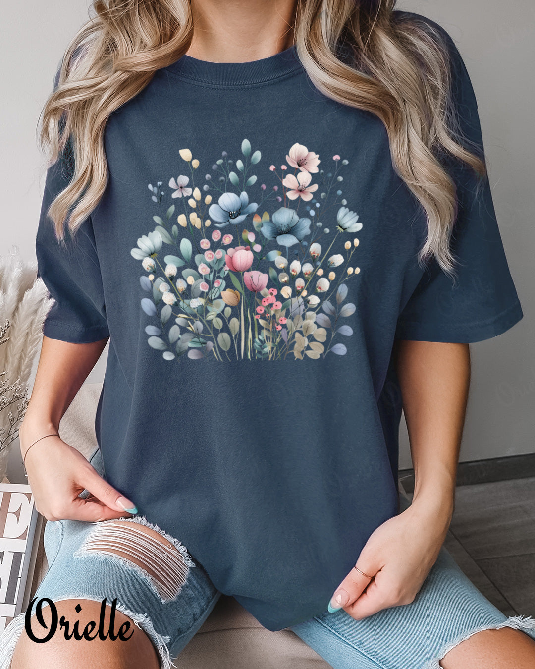 Овърсайз тениска Azure Bloom