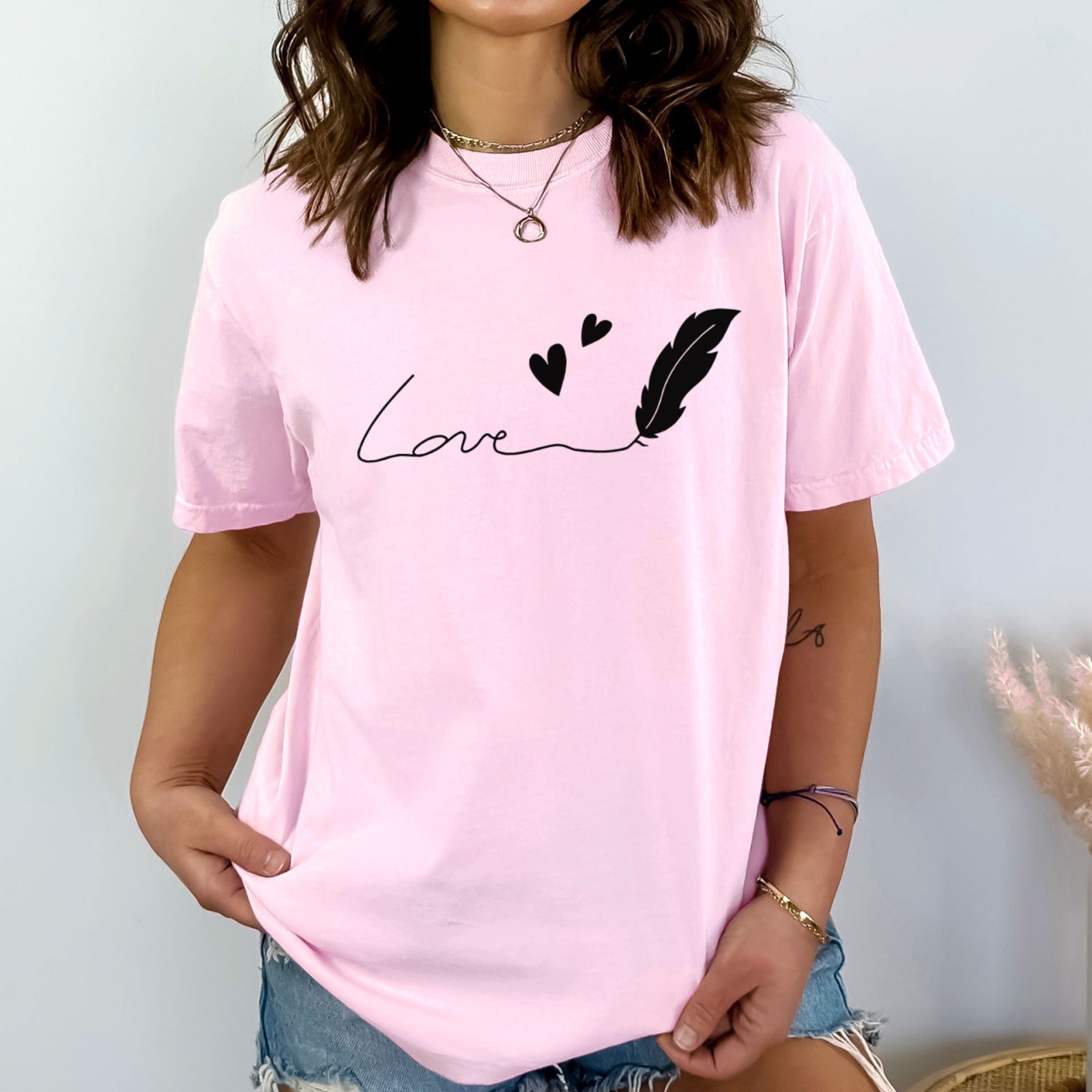 Тениска Relaxed Fit Feather Heart