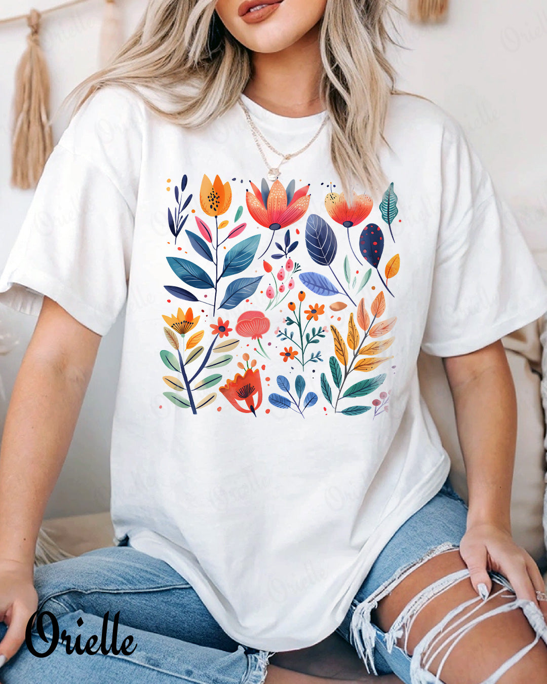 Овърсайз тениска Vibrant Foliage