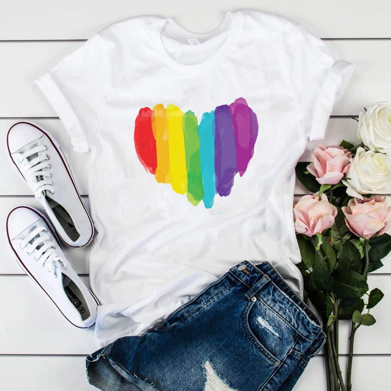 Тениска Rainbow Heart