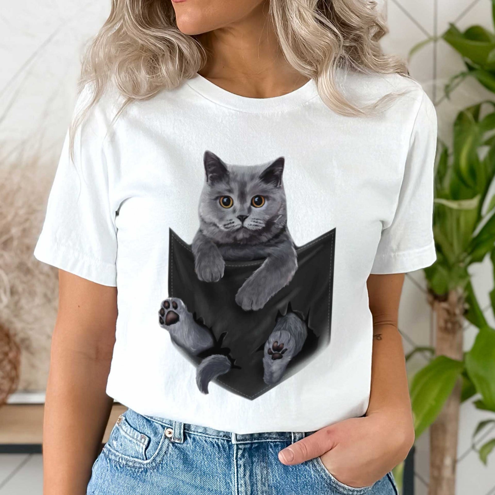 Тениска Pisica Pocket