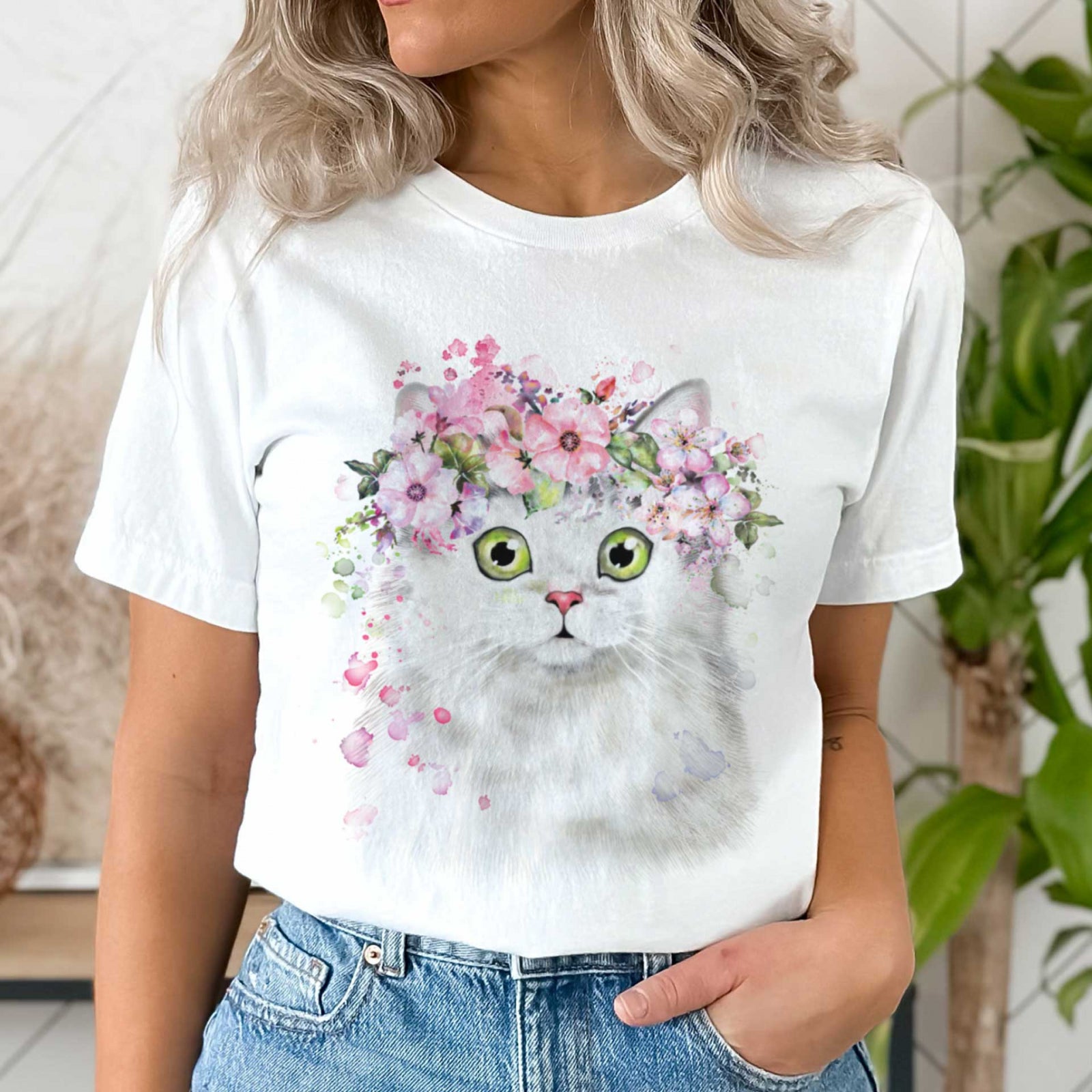 Тениска Pisica White