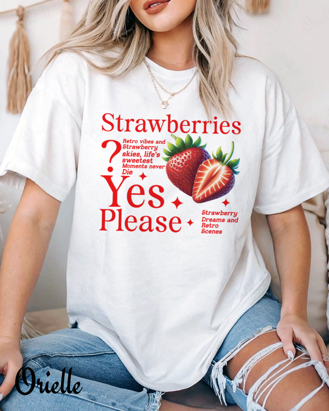 Тениска Relaxed Fit Strawberries Please