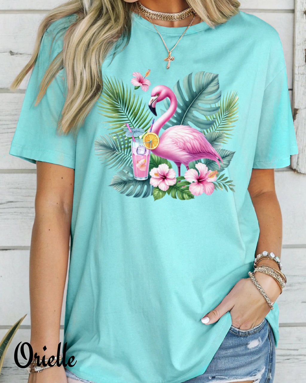 Тениска Relaxed Fit Exotic Flamingo