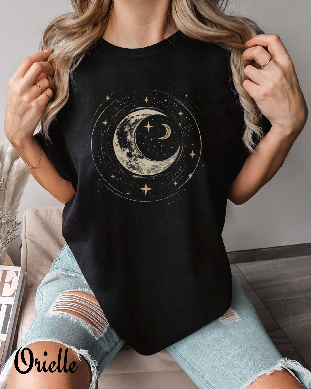 Тениска Relaxed Fit Moon Circle