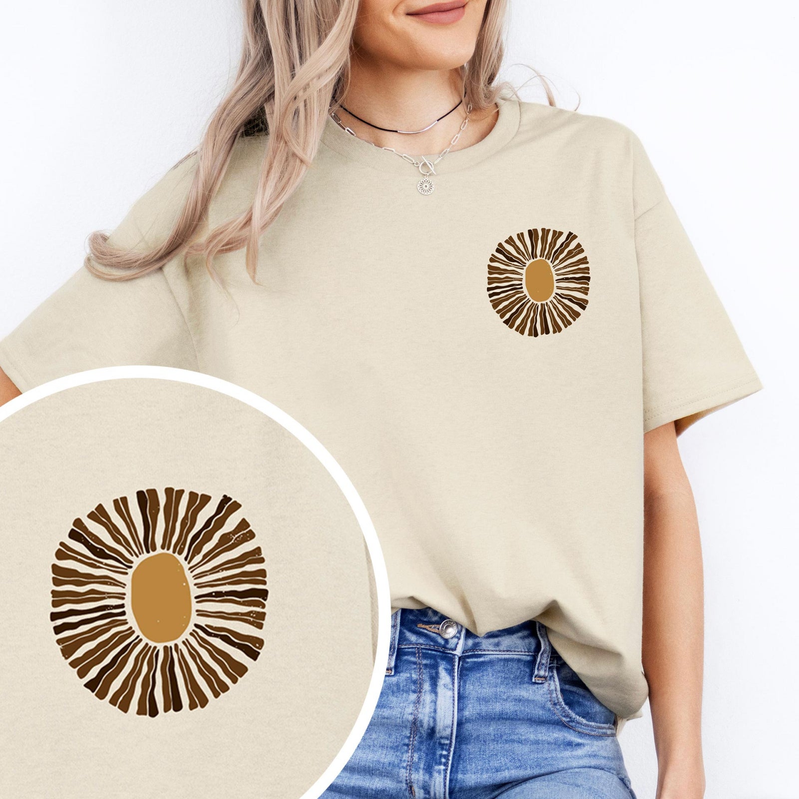 Тениска Relaxed Fit Golden Flowers