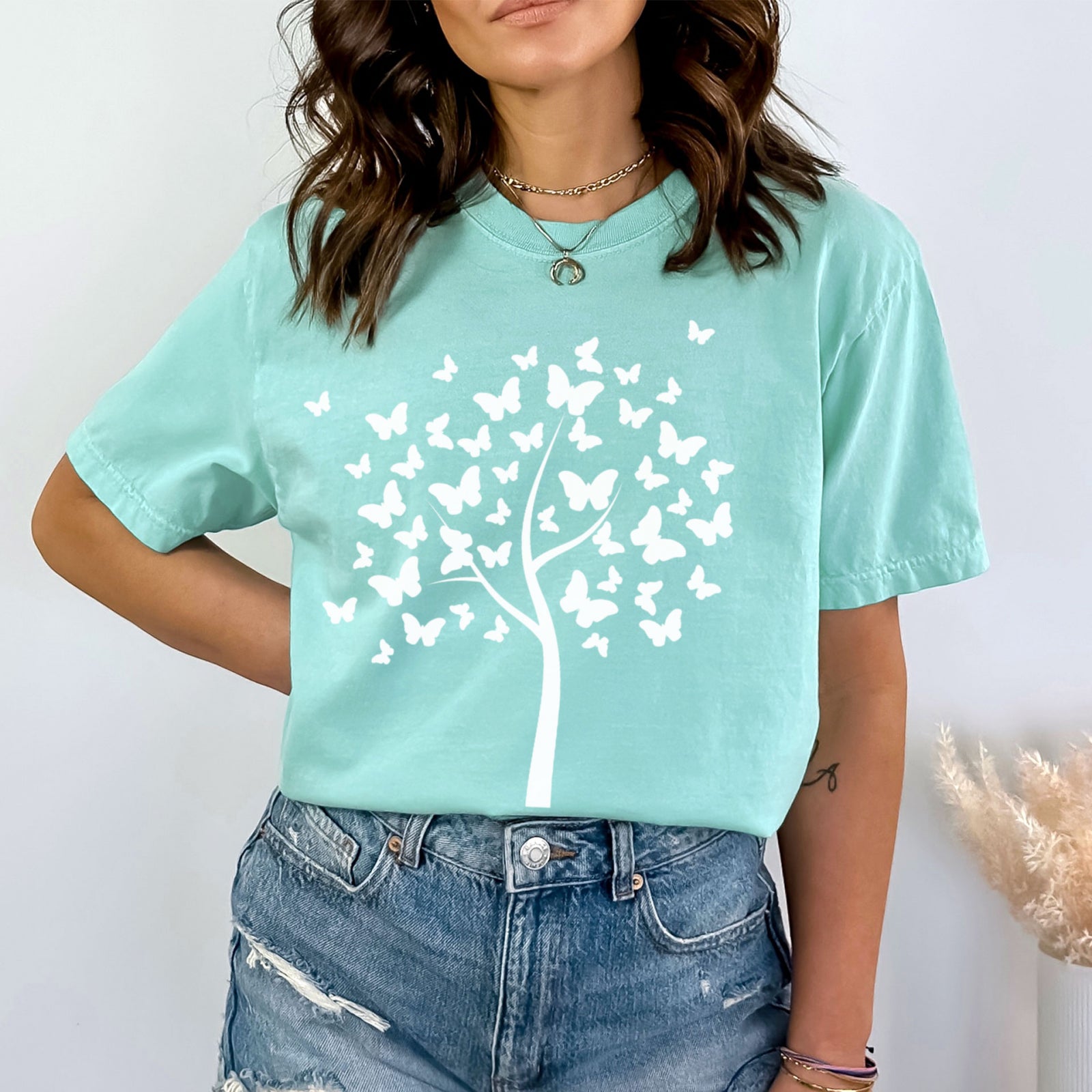 Тениска Relaxed Fit White Tree