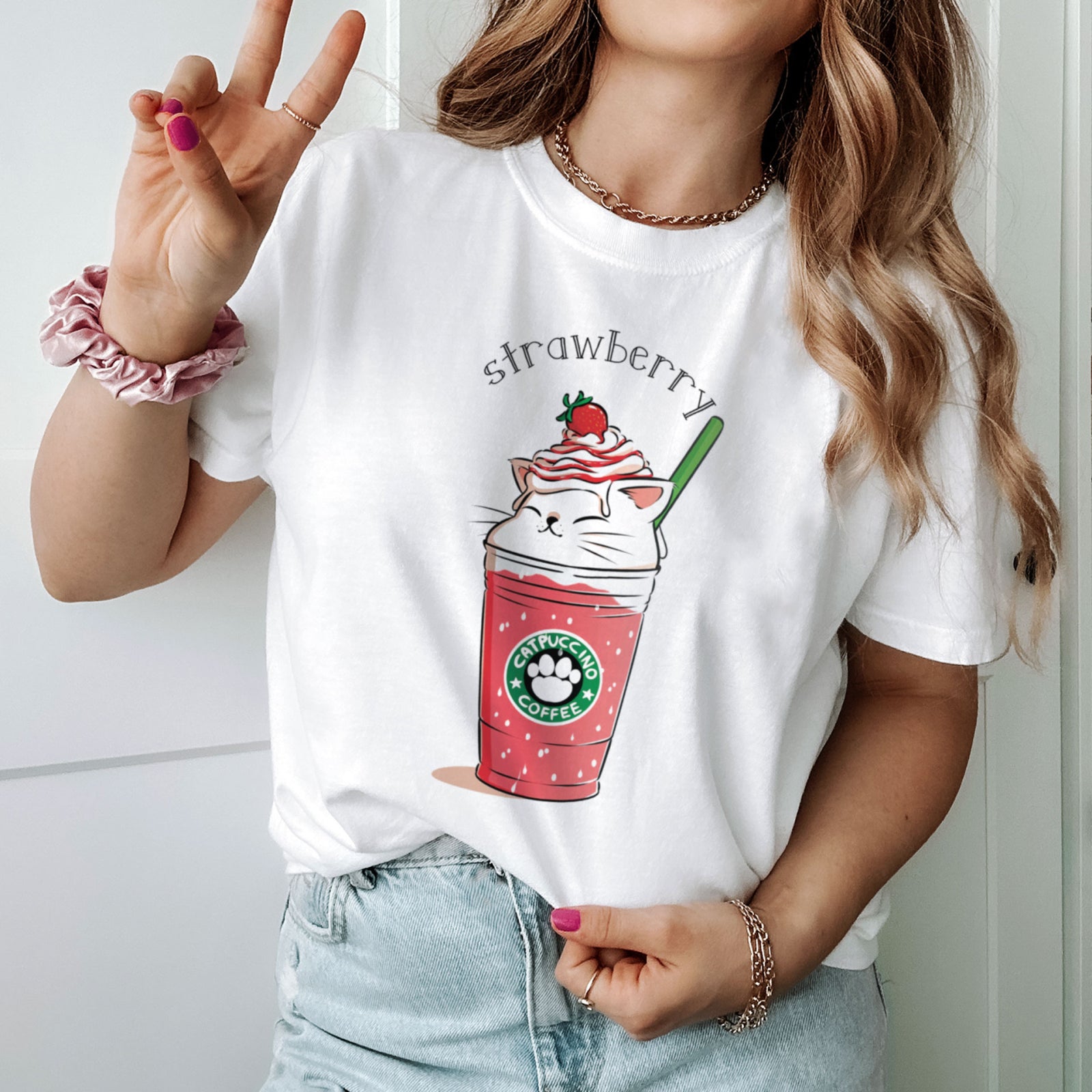Тениска Strawberry Catpuccino