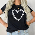 Тениска черна White Heart